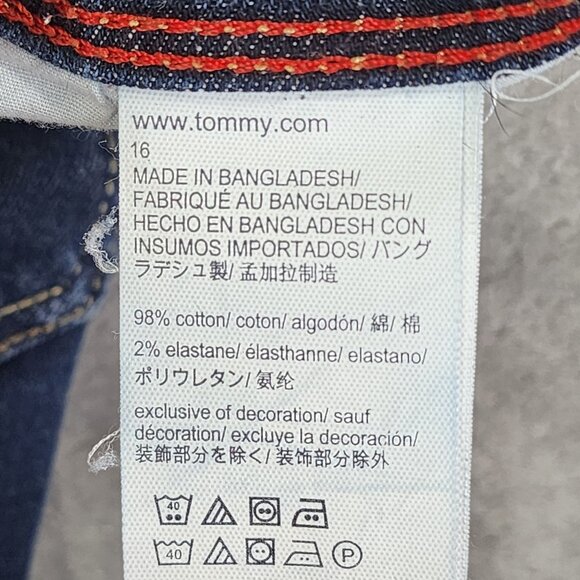 Womens Tommy Hilfiger Slim Straight Denim Blue Jeans Cotton Blend Hi Rise 16 - Picture 5 of 11